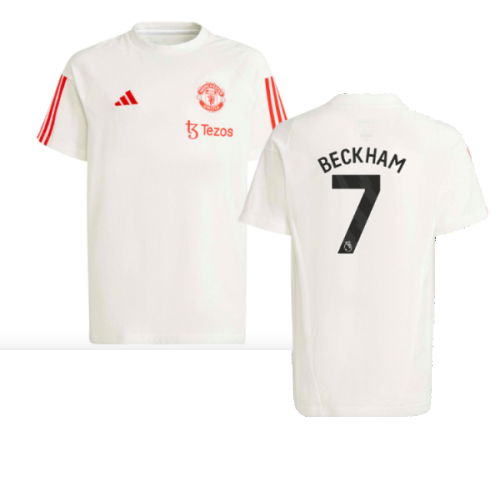 2023-2024 Man Utd Training Tee (White) - Kids (Beckham 7)