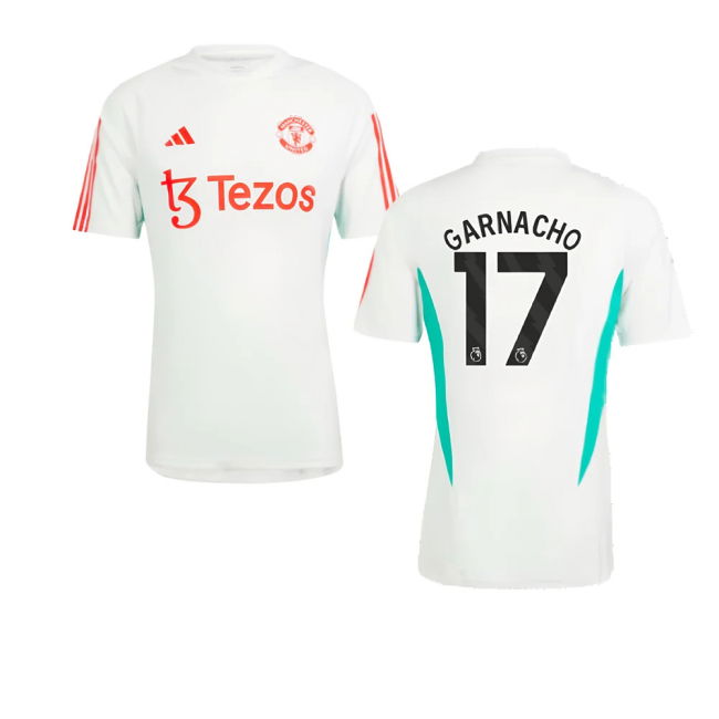 2023-2024 Man Utd Training Jersey (White) (Garnacho 17)
