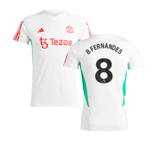 2023-2024 Man Utd Training Jersey (White) - Ladies (B Fernandes 8)