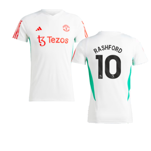 2023-2024 Man Utd Training Jersey (White) - Ladies (Rashford 10)