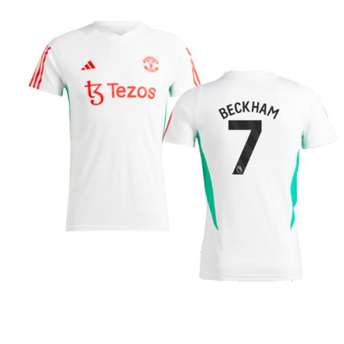 2023-2024 Man Utd Training Jersey (White) - Ladies (Beckham 7)