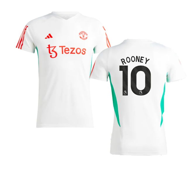 2023-2024 Man Utd Training Jersey (White) - Ladies (Rooney 10)