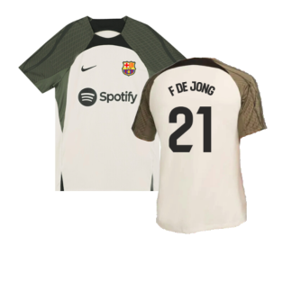 2023-2024 Barcelona Dri-Fit Strike Training Shirt (Grey) (F De Jong 21)