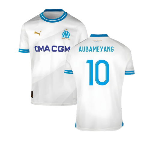 2023-2024 Marseille Home Shirt (Aubameyang 10)