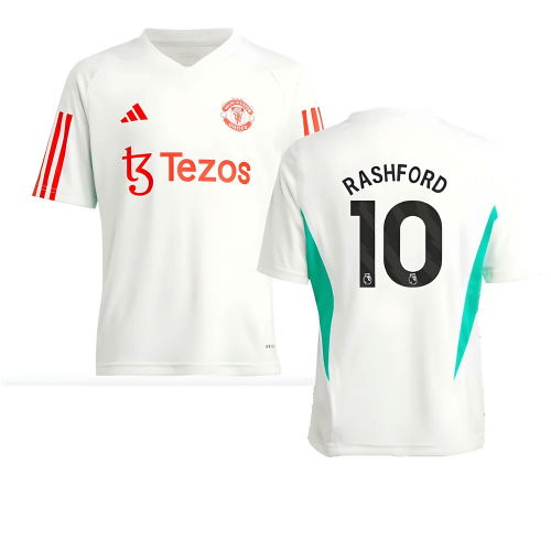2023-2024 Man Utd Training Jersey (White) - Kids (Rashford 10)