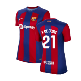 2023-2024 Barcelona Home Shirt (Ladies) (F De Jong 21)