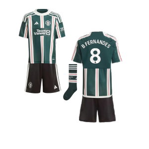 2023-2024 Man Utd Away Mini Kit (B Fernandes 8)