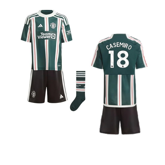2023-2024 Man Utd Away Mini Kit (Casemiro 18)