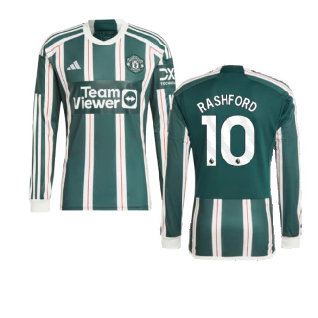 2023-2024 Man Utd Long Sleeve Away Shirt (Rashford 10)