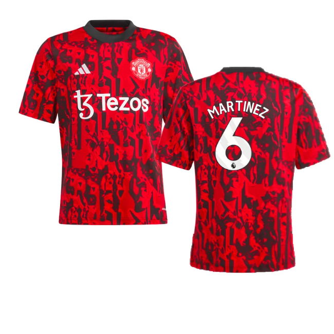 2023-2024 Man Utd Pre-Match Shirt (Red) - Kids (Martinez 6)