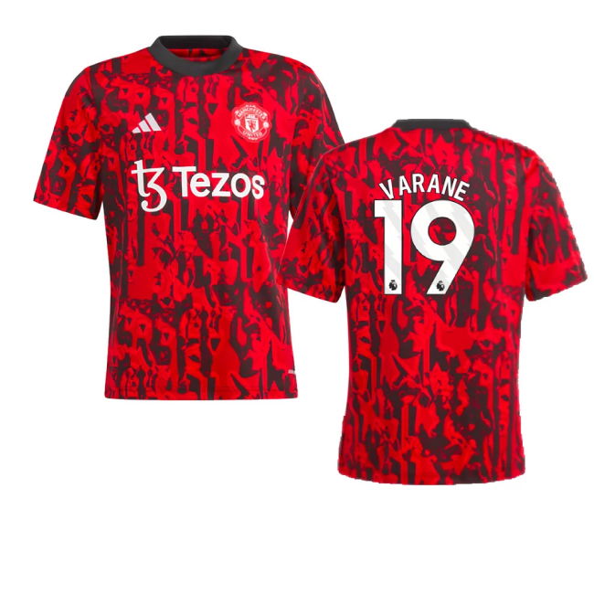 2023-2024 Man Utd Pre-Match Shirt (Red) - Kids (Varane 19)