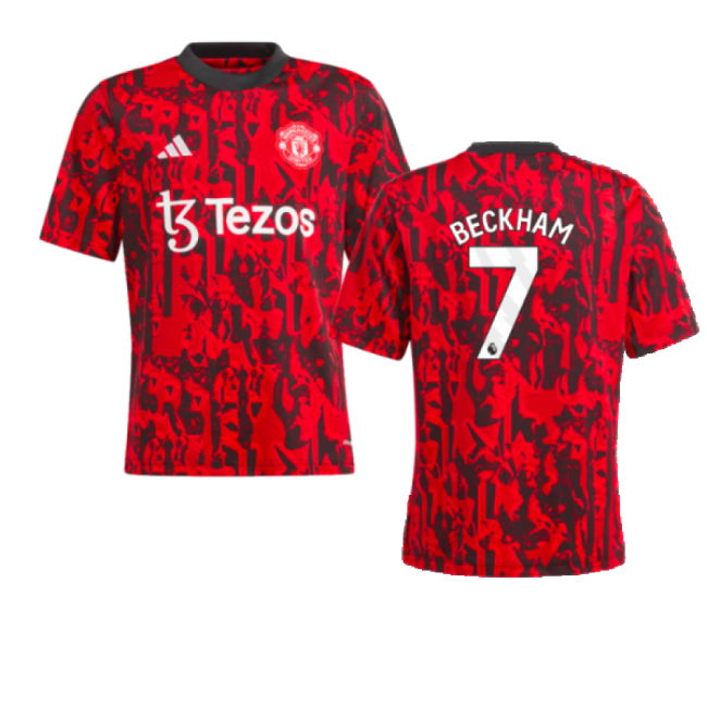 2023-2024 Man Utd Pre-Match Shirt (Red) - Kids (Beckham 7)