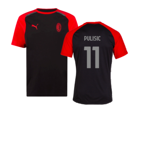 2023-2024 AC Milan Casuals Tee (Black) (Pulisic 11)