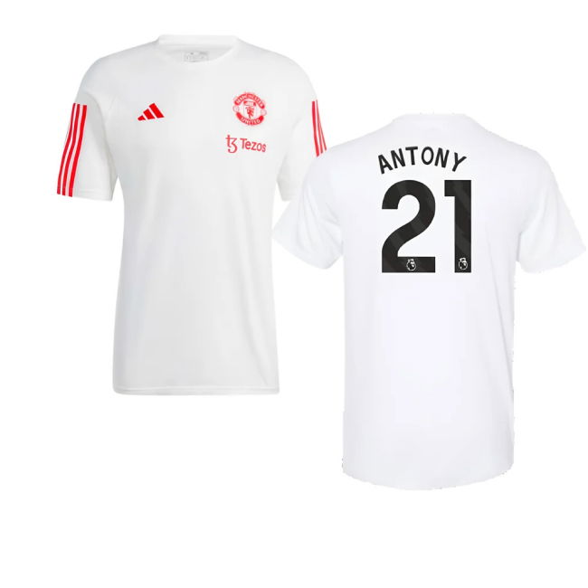 2023-2024 Man Utd Training Tee (White) (Antony 21)