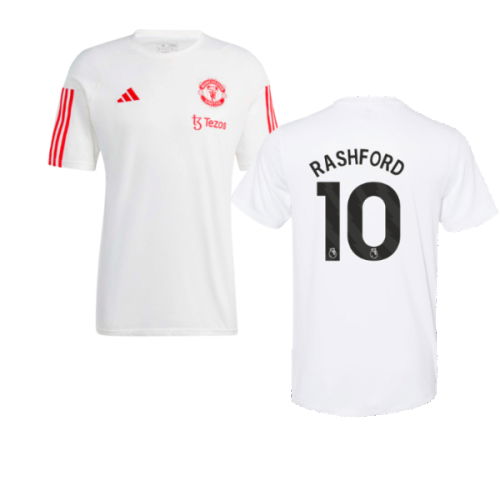 2023-2024 Man Utd Training Tee (White) (Rashford 10)