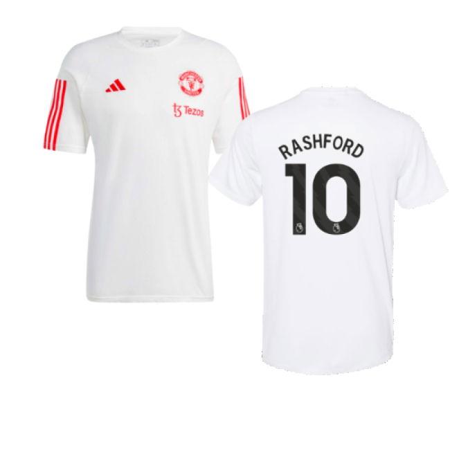 2023-2024 Man Utd Training Tee (White) (Rashford 10)