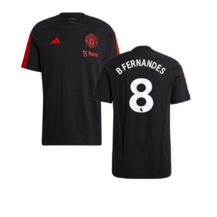 2023-2024 Man Utd Training Tee (Black) (B Fernandes 8)