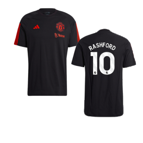 2023-2024 Man Utd Training Tee (Black) (Rashford 10)