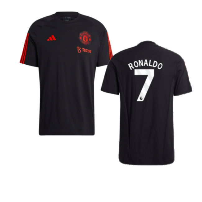 2023-2024 Man Utd Training Tee (Black) (Ronaldo 7)
