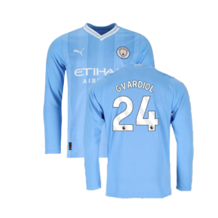2023-2024 Man City Long Sleeve Home Shirt (Gvardiol 24)