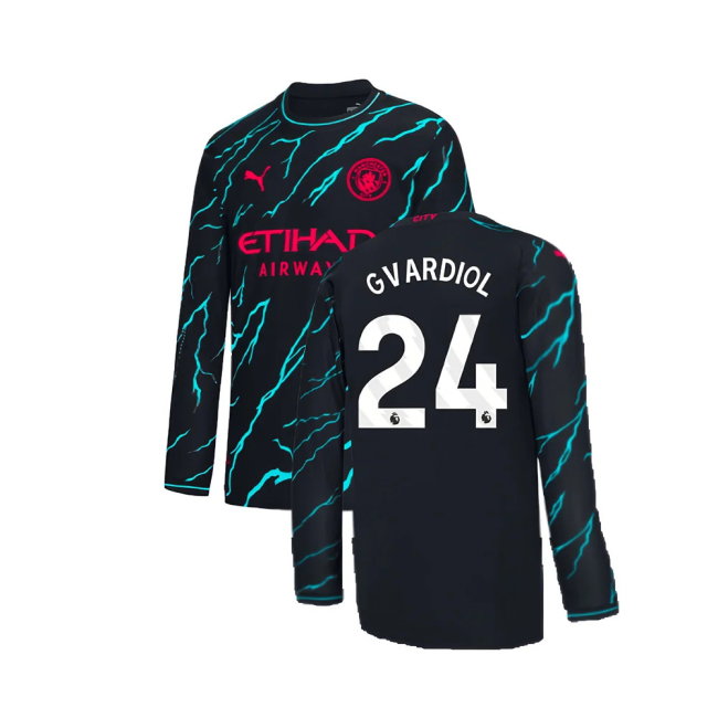 2023-2024 Man City Long Sleeve Third Shirt (Gvardiol 24)