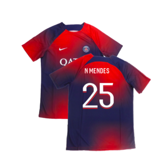 2023-2024 PSG Academy Pro Dri-FIT Pre-Match Shirt (Red) (N Mendes 25)