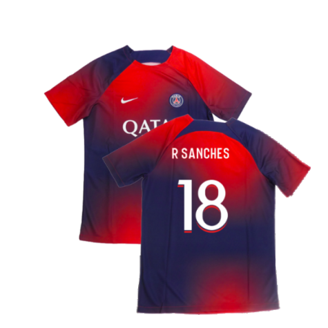 2023-2024 PSG Academy Pro Dri-FIT Pre-Match Shirt (Red) (R Sanches 18)