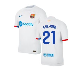 2023-2024 Barcelona Away Authentic Away Shirt (F De Jong 21)
