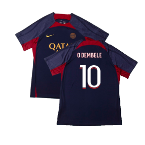 2023-2024 PSG Dri-Fit Strike Training Shirt (Navy) (O Dembele 10)