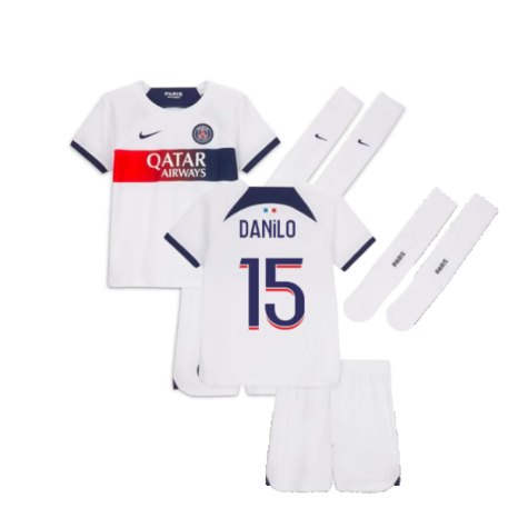 2023-2024 PSG Away Little Boys Mini Kit (Danilo 15)