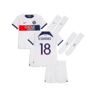 2023-2024 PSG Away Little Boys Mini Kit (R Sanches 18)