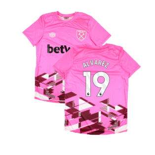 2023-2024 West Ham Warm Up Jersey (Pink) (ALVAREZ 19)