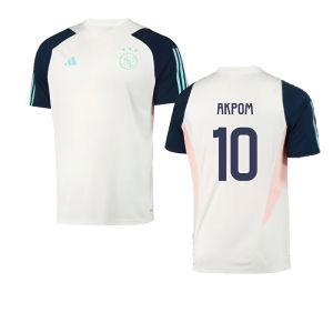 2023-2024 Ajax Training Jersey (White) (Akpom 10)