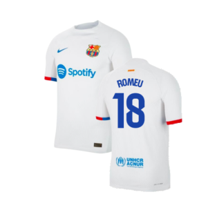 2023-2024 Barcelona Away Authentic Away Shirt (Romeu 18)