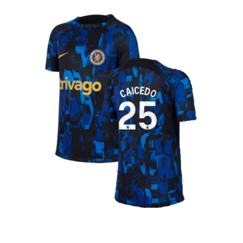 2023-2024 Chelsea Academy Pro Tee (Blue) - Kids (Caicedo 25)