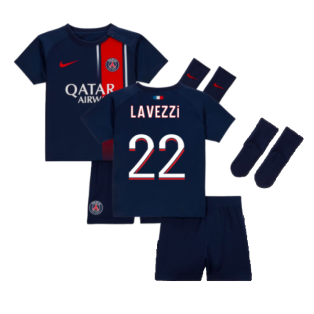 2023-2024 PSG Home Infants Baby Kit (Lavezzi 22)