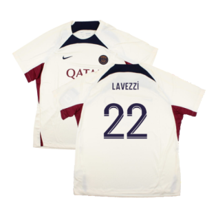 2023-2024 PSG Strike Dri-Fit Training Shirt (Cream) (Lavezzi 22)