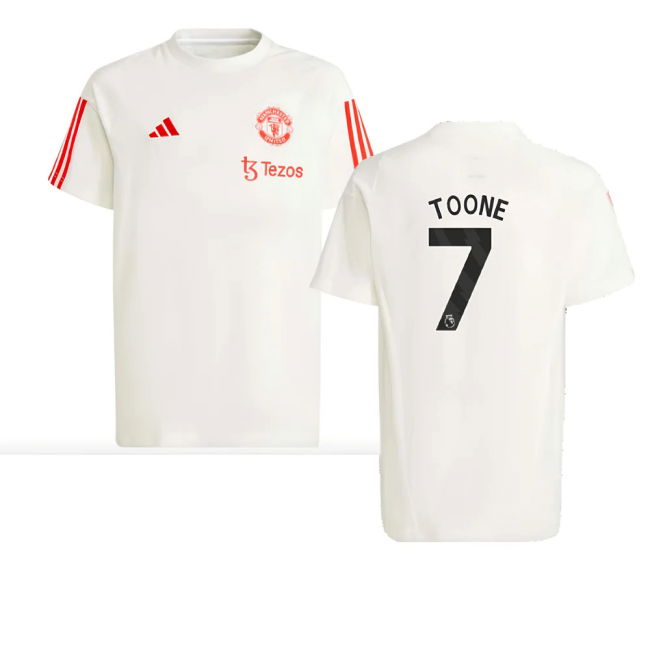 2023-2024 Man Utd Training Tee (White) - Kids (Toone 7)