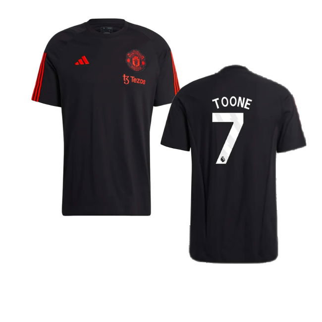 2023-2024 Man Utd Training Tee (Black) (Toone 7)