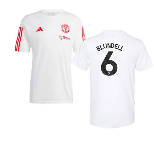 2023-2024 Man Utd Training Tee (White) (Blundell 6)