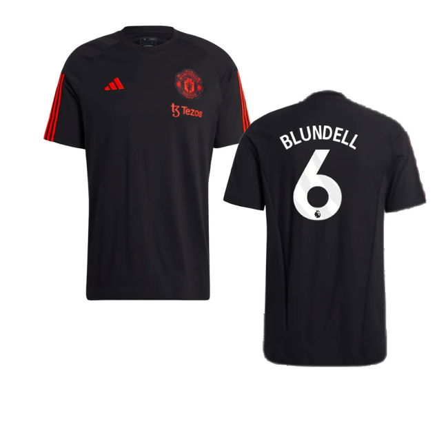 2023-2024 Man Utd Training Tee (Black) (Blundell 6)