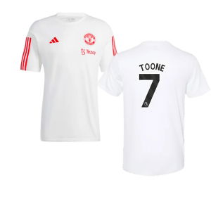 2023-2024 Man Utd Training Tee (White) (Toone 7)