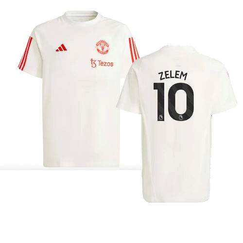 2023-2024 Man Utd Training Tee (White) - Kids (Zelem 10)