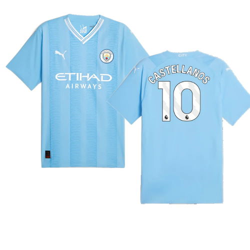 2023-2024 Man City Authentic Home Shirt (Castellanos 10)
