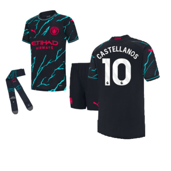 2023-2024 Man City Third Mini Kit (Castellanos 10)