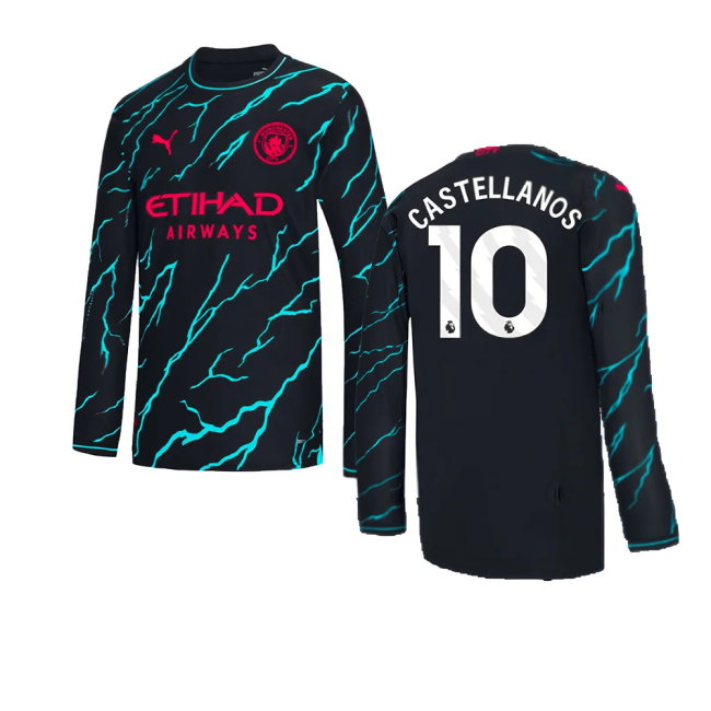 2023-2024 Man City Long Sleeve Third Shirt (Castellanos 10)