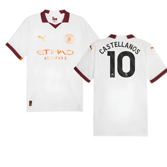2023-2024 Man City Authentic Away Shirt (Castellanos 10)