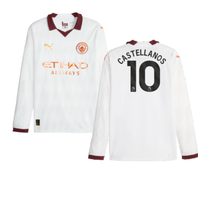 2023-2024 Man City Long Sleeve Away Shirt (Castellanos 10)