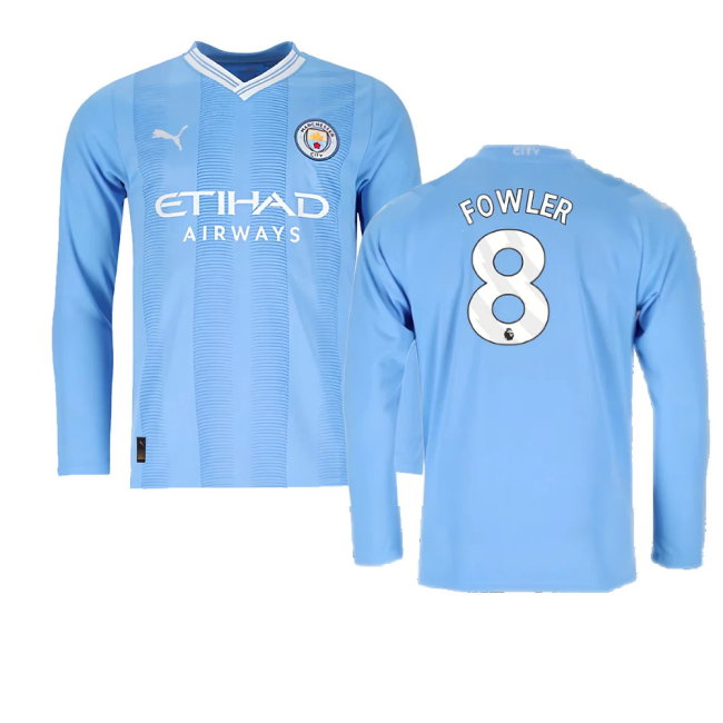 2023-2024 Man City Long Sleeve Home Shirt (Fowler 8)