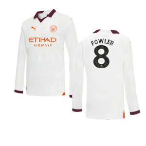 2023-2024 Man City Long Sleeve Away Shirt (Kids) (Fowler 8)